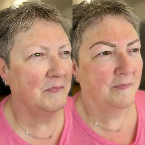 Before and after Eyebrows mature grey hair natural restoration by Lorraine, Gold Coast