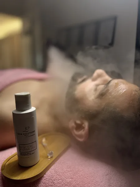The L Facial enzyme peel and steam treatment step at Cosmetic Tattoo by Lorraine, Gold Coast